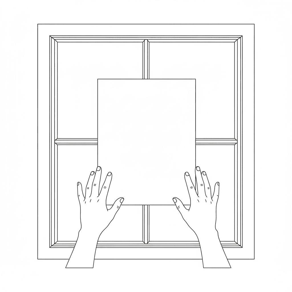 Attach A4 paper to window